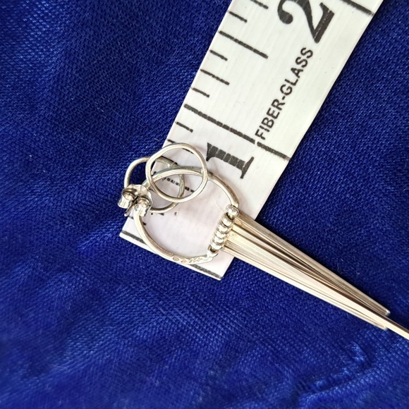 Sterling Silver Circles & Dangle Earrings Post Style - Picture 14 of 14